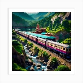 Train In The Mountains 1 Art Print