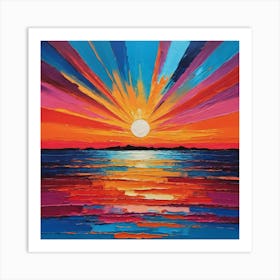 Sunset Over The Sea 1 Art Print