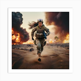 Army Woman Art Print