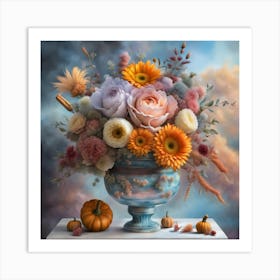 Autumn Flowers In A Vase 1 Art Print