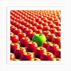 Green Apple In A Field Of Red Apples 1 Poster