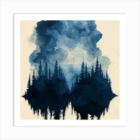 Blue Sky With Trees Art Print