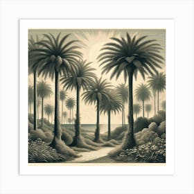 Palm Trees In The Sun Art Print