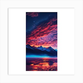 Sunset In The Mountains 26 Art Print