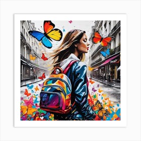 Butterfly Girl 17 Art Print