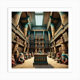 Egyptian Library Art Print