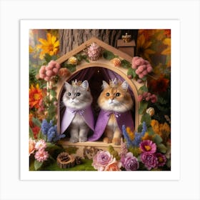 Princess Cat House Art Print