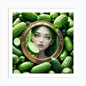 Cucumber Girl Art Print