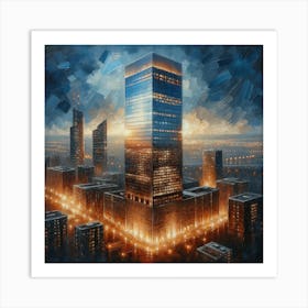 City Night Lights Art Print