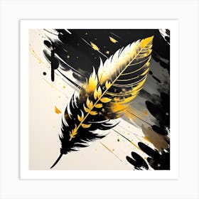 Gold Feather Painting 1 Art Print