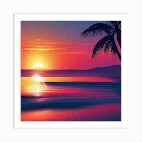 Sunset At The Beach 139 Art Print