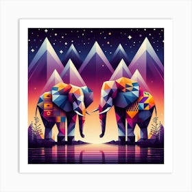 The Fearless Friends Elephants Art Print