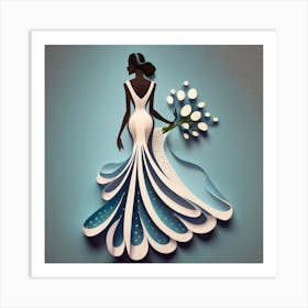 Bride In Wedding Dress Art Print