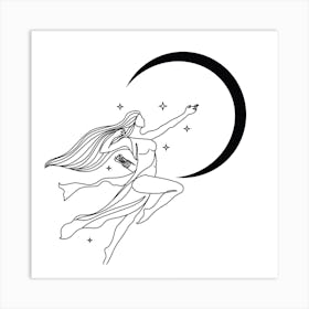 Venus And Moon Art Print