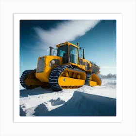 Buldozer Snow (11) Art Print