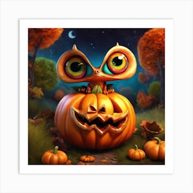 Halloween Owl Art Print