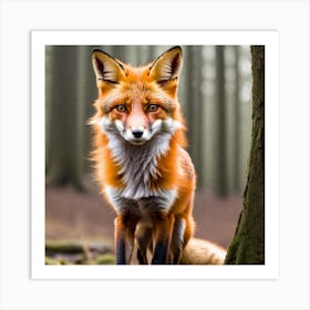 Red Fox In The Forest 5 Art Print