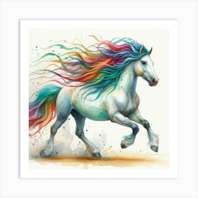 Rainbow Horse 2 Art Print