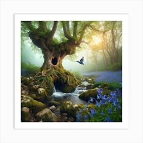 Bluebells In The Forest 20 Art Print