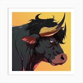 Bull Bored Art Print