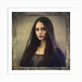 Gothic portrait of a woman. Goth Bridal photograph. Art Print