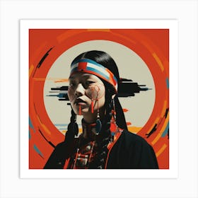 Abstract Bauhaus Mongolian Woman 01 Art Print