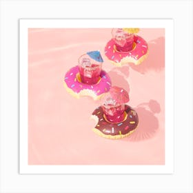 Donuts In The Pool Art Print