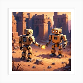 Robots In The Desert 8 Art Print