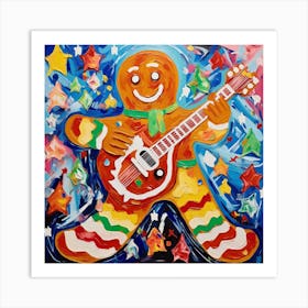 Gingerbread Guitar Art Print