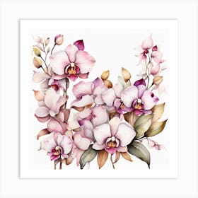 Pattern with Orchid flowers 1 Art Print