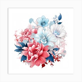 Peony Flowers Art Print