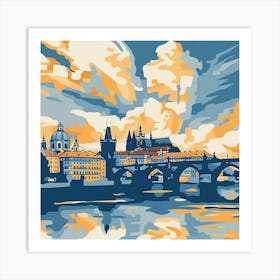 A Prague With Charles Bridge Vector Design Illus 1720467977 3 Art Print