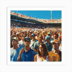 A Stadium Crowd Oil Painting Illustration 1718675164 3 Art Print