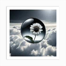 Daisy floating in bubble Art Print