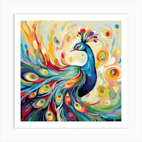 Peacock Painting 3 Art Print