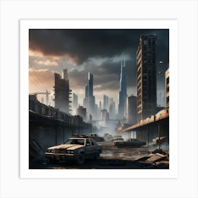 Desecrated Future City Art Print