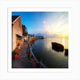 Sunset On A Boardwalk Art Print