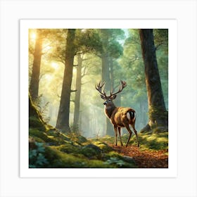 Deer In The Forest 178 Art Print