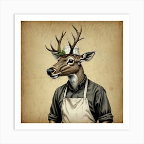 Chef Deer 6 Art Print