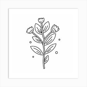 Doodle Of A Flower Art Print