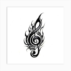 Treble Clef Tattoo 1 Art Print