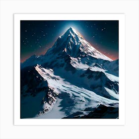 Mountain At Night Art Print