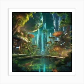 A.I. Blends with natural world Art Print