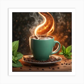 Coffee Cup With Smoke Art Print