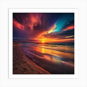 Sunset On The Beach 194 Art Print