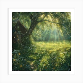 Fireflies In The Forest Art Print