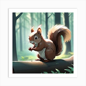 Squirrel In The Forest 151 Art Print