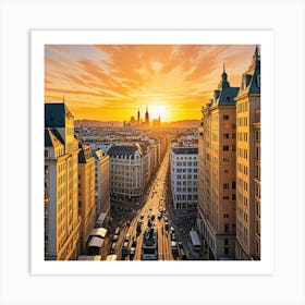 Vienna, Austria Cubism Style Art Print