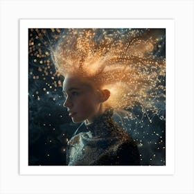 Spark Haired Woman Art Print