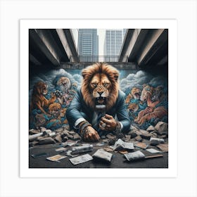 Hustle like a lion in the concrete jungle.2 Art Print